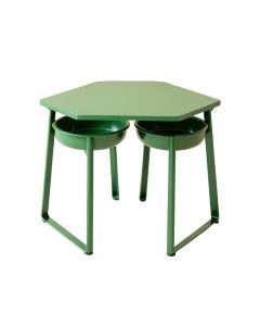Heath Branch Pet Feeding Stand With Two Plain Empty Bowls - Green