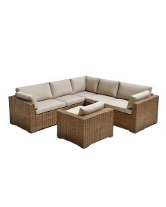 Dansk 7-Piece Modular Outdoor Conversational Furniture Set , Wicker Sectional Sofas W/ Cover