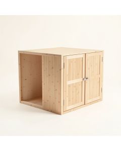 Ridge Dell Empty Furniture-Style Litter Enclosure - Beige (synthetic illustration; no displayed measurements)