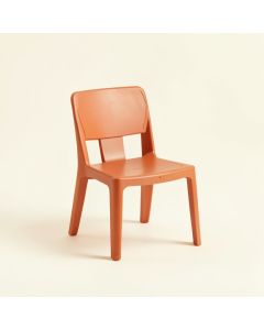 River Arc Small Chair - Terracotta (synthetic illustration; no displayed measurements)