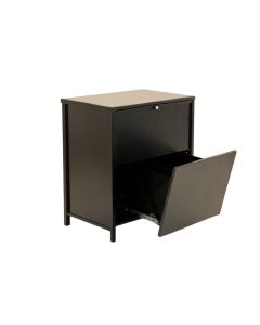 Olive Crest Freestanding Pull-Out Hamper Cabinet - Black