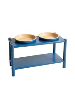 Vale Canyon Pet Feeding Stand With Two Plain Empty Bowls - Blue (synthetic illustration; no displayed measurements)