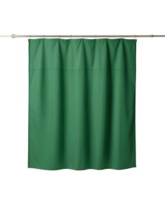 Ridge Arc Shower Curtain Hanging Flat From A Plain Rod - Green (synthetic illustration; no displayed measurements)