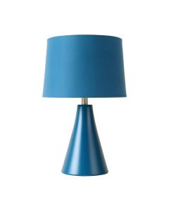 Olive Branch Table Lamp With A Plain Fabric Shade - Blue