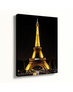 Led Lighted Famous Eiffel Tower Paris France At Night Photographic Print On Canvas (synthetic illustration; no displayed measurements)