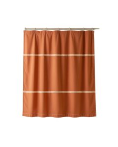 Glen Crest Shower Curtain Hanging Flat From A Plain Rod - Terracotta (synthetic illustration; no displayed measurements)