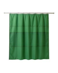 Willow Dale Shower Curtain Hanging Flat From A Plain Rod - Green (synthetic illustration; no displayed measurements)