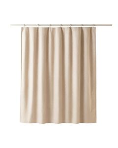 Olive Bend Shower Curtain Hanging Flat From A Plain Rod - Beige (synthetic illustration; no displayed measurements)