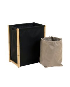 Bay Crest Laundry Sorting Station With Plain Removable Bags - Black