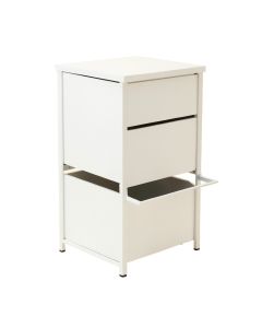 Dune Bluff Freestanding Pull-Out Hamper Cabinet - White