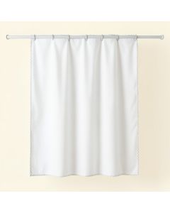 Willow Edge Shower Curtain Hanging Flat From A Plain Rod - White (synthetic illustration; no displayed measurements)