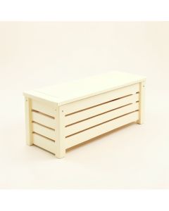 Shore Crest Narrow Outdoor Storage Bench - Ivory (synthetic illustration; no displayed measurements)