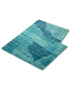 Abstract Wool Teal/Blue Indoor / Outdoor Area Rug (synthetic illustration; no displayed measurements)