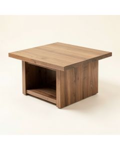 Drexil Solid Wood Block Coffee Table With Storage (synthetic illustration; no displayed measurements)