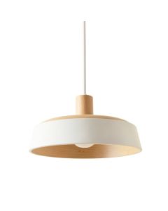 Maple Crossing Pendant Light Suspended From One Plain Cable - White