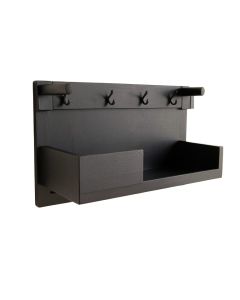 Shore Crossing Wall-Mounted Entryway Organizer Shelf - Black (synthetic illustration; no displayed measurements)