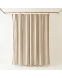 Bay Dale Shower Curtain Hanging Flat From A Plain Rod - Beige (synthetic illustration; no displayed measurements)