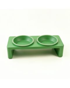 Hill Canyon Pet Feeding Stand With Two Plain Empty Bowls - Green (synthetic illustration; no displayed measurements)