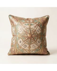 Junaid Santora Art Nouveau Zodiac Cotton Throw Pillow (synthetic illustration; no displayed measurements)