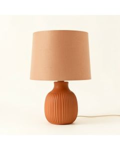 Brook Canyon Table Lamp With A Plain Fabric Shade - Terracotta (synthetic illustration; no displayed measurements)