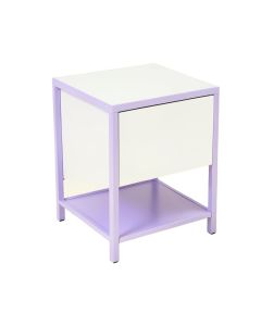 Desmon Metal Nightstand In White/Light Purple (synthetic illustration; no displayed measurements)