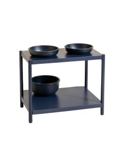 Pine Canyon Pet Feeding Stand With Two Plain Empty Bowls - Navy (synthetic illustration; no displayed measurements)