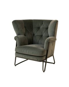 Delvale 29.5 '' Wide Tufted Velvet Wingback Chair (synthetic illustration; no displayed measurements)