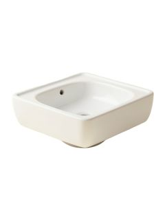 White Ceramic Rectangular Vessel Bathroom Sink With Overflow