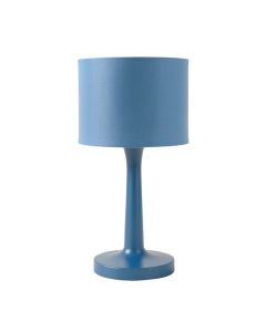 Elm Crest Table Lamp With A Plain Fabric Shade - Blue