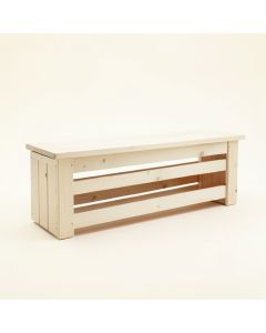 Aspen Bend Narrow Outdoor Storage Bench - Ivory (synthetic illustration; no displayed measurements)