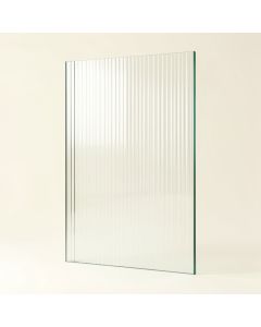 Fluted 30 '' W X 78 '' H Frameless Fixed Glass Panel (synthetic illustration; no displayed measurements)