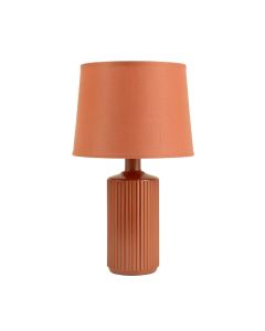 Reed Bend Table Lamp With A Plain Fabric Shade - Terracotta (synthetic illustration; no displayed measurements)