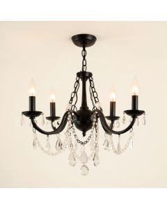 Mckamey 4 - Light Candle Style Drum Chandelier With Crystal Accents (synthetic illustration; no displayed measurements)