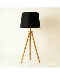 Olive Crest Floor Lamp With A Plain Fabric Shade - Black (synthetic illustration; no displayed measurements)