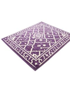 Creedan Geometric Purple/White Area Rug