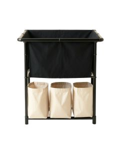 Linden Crossing Laundry Sorting Station With Plain Removable Bags - Black