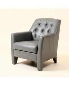 Brylinn Tufted Leather Upholstered Dining Chair In Gray (synthetic illustration; no displayed measurements)