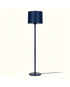 Lake Branch Floor Lamp With A Plain Fabric Shade - Navy (synthetic illustration; no displayed measurements)