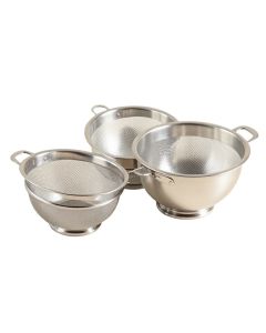 Home Basics Ultra Fine Mesh Stainless Steel Strainer Set , Silver
