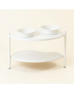 Heath Canyon Pet Feeding Stand With Two Plain Empty Bowls - White (synthetic illustration; no displayed measurements)