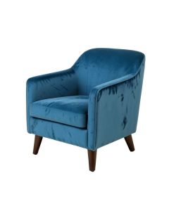 Haakenson Velvet Arm Chair In Blue