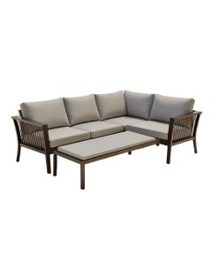 Outdoor 4 Piece Aluminum Sofa Conversation Set , Patio Furniture Seating Group With Cushions