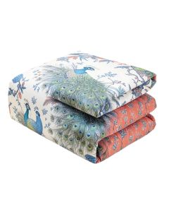 Baconton Timeless East Asian Chinoiserie Peacock Garden Duvet Cover Set (synthetic illustration; no displayed measurements)