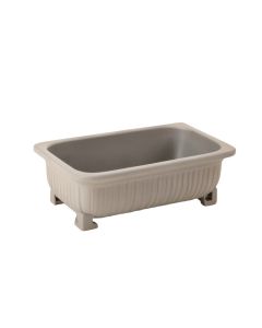 Cove Crest Empty Railing Planter With Integral Brackets - Gray