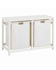 Olive Branch Laundry Sorting Station With Plain Removable Bags - White