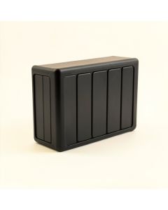 Hazel Bridge Narrow Outdoor Storage Bench - Black (synthetic illustration; no displayed measurements)
