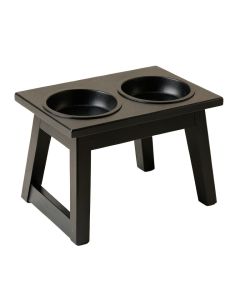 Flint Crossing Pet Feeding Stand With Two Plain Empty Bowls - Black (synthetic illustration; no displayed measurements)