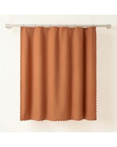 Harbor Dell Shower Curtain Hanging Flat From A Plain Rod - Terracotta (synthetic illustration; no displayed measurements)