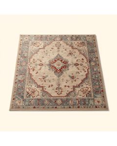 Webber Southwestern Machine Made Power Loom Wool/Polyester Beige/Gray/Red Area Rug (synthetic illustration; no displayed measurements)