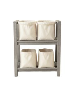 Alder Crossing Laundry Sorting Station With Plain Removable Bags - Gray